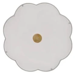 Closs 60-Watt 3-Light Brushed Gold Shaded Pendant Light With White Scalloped Fabric Shade, No Bulbs Included -Lamp Parts brushed brass hampton bay pendant lights 24275 002 fa 1000