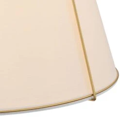 Haven Modern Farmhouse 4-Light Brass Frame Pendant Light With White Fabric Shade For Hallway Or Kitchen -Lamp Parts brushed brass white fabric huoku pendant lights pd1063411l 1d 1000