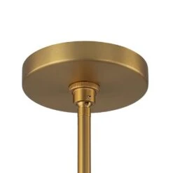 Haven Modern Farmhouse 4-Light Brass Frame Pendant Light With White Fabric Shade For Hallway Or Kitchen -Lamp Parts brushed brass white fabric huoku pendant lights pd1063411l c3 1000