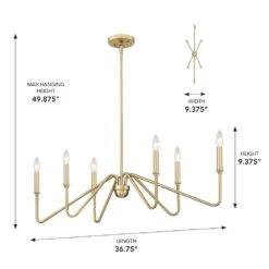 Golden Lighting Kennedy 6-Light Brushed Champagne Bronze Pendant -Lamp Parts brushed champagne bronze golden lighting pendant lights 3690 lp bcb 44 1000