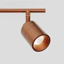 Shura Brushed Copper Integrated LED Fixed Track Light Rotatable Cylinder Heads 3 Ft. Track Lighting Kit 3000K 2240 Lumen -Lamp Parts brushed copper 3000k vidalite track lighting kits ce1060080 4f 1000