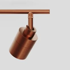 Shura Brushed Copper Integrated LED Fixed Track Light Rotatable Cylinder Heads 4 Ft. Track Lighting Kit 3000K 2450 Lumen -Lamp Parts brushed copper vidalite track lighting kits ce1060070 1f 1000