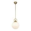 Fiore 10 In. 1 Light 60-Watt Brushed Gold/Glossy Opal Glass Pendant Light -Lamp Parts brushed gold glossy opal glass alora mood pendant lights pd407910bggo 64 1000