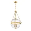 Cairo 60-Watt 2-Light Brushed Gold Modern Pendant Light With Clear Glass Globe And No Bulbs Included -Lamp Parts brushed gold hampton bay pendant lights hb3812 338 64 1000
