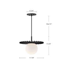 Plume 12 In. 1 Light 60-Watt Brushed Gold/Opal Matte Glass Pendant Light -Lamp Parts brushed gold opal matte glass alora mood pendant lights pd501212bgop 77 1000