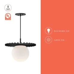 Plume 14 In. 1 Light 60-Watt Brushed Gold/Opal Matte Glass Pendant Light -Lamp Parts brushed gold opal matte glass alora mood pendant lights pd501214bgop 1d 1000