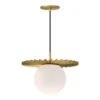 Plume 14 In. 1 Light 60-Watt Brushed Gold/Opal Matte Glass Pendant Light