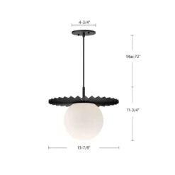 Plume 14 In. 1 Light 60-Watt Brushed Gold/Opal Matte Glass Pendant Light -Lamp Parts brushed gold opal matte glass alora mood pendant lights pd501214bgop 77 1000