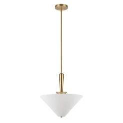 Bridgette 16-in 1 Light 60-Watt Brushed Gold/White Linen Pendant Light -Lamp Parts brushed gold white linen alora mood pendant lights pd497016bgwl 4f 1000