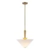 Bridgette 16-in 1 Light 60-Watt Brushed Gold/White Linen Pendant Light
