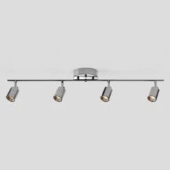 Shura Brushed Nickel Integrated LED Fixed Track Light Rotatable Cylinder Heads 3 Ft. Track Lighting Kit 3000K 2240 Lumen -Lamp Parts brushed nickel 3000k vidalite track lighting kits ce1060078 44 1000