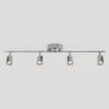 Shura Brushed Nickel Integrated LED Fixed Track Light Rotatable Cylinder Heads 3 Ft. Track Lighting Kit 3000K 2240 Lumen -Lamp Parts brushed nickel 3000k vidalite track lighting kits ce1060078 64 1000