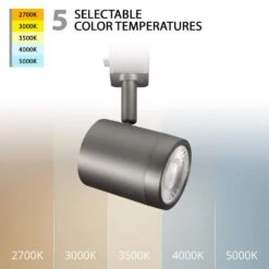 Charge Brushed Nickel 5CCT Integrated LED Ceiling Hardwired Fixed Track Cylinder Head, H Track (6-Pack) 13 Charge Brushed Nickel 5CCT Integrated LED Ceiling Hardwired Fixed Track Cylinder Head, H Track (6-Pack) -Lamp Parts brushed nickel 6 pack wac limited track lighting heads h 8010 cs bn 6 c3 1000