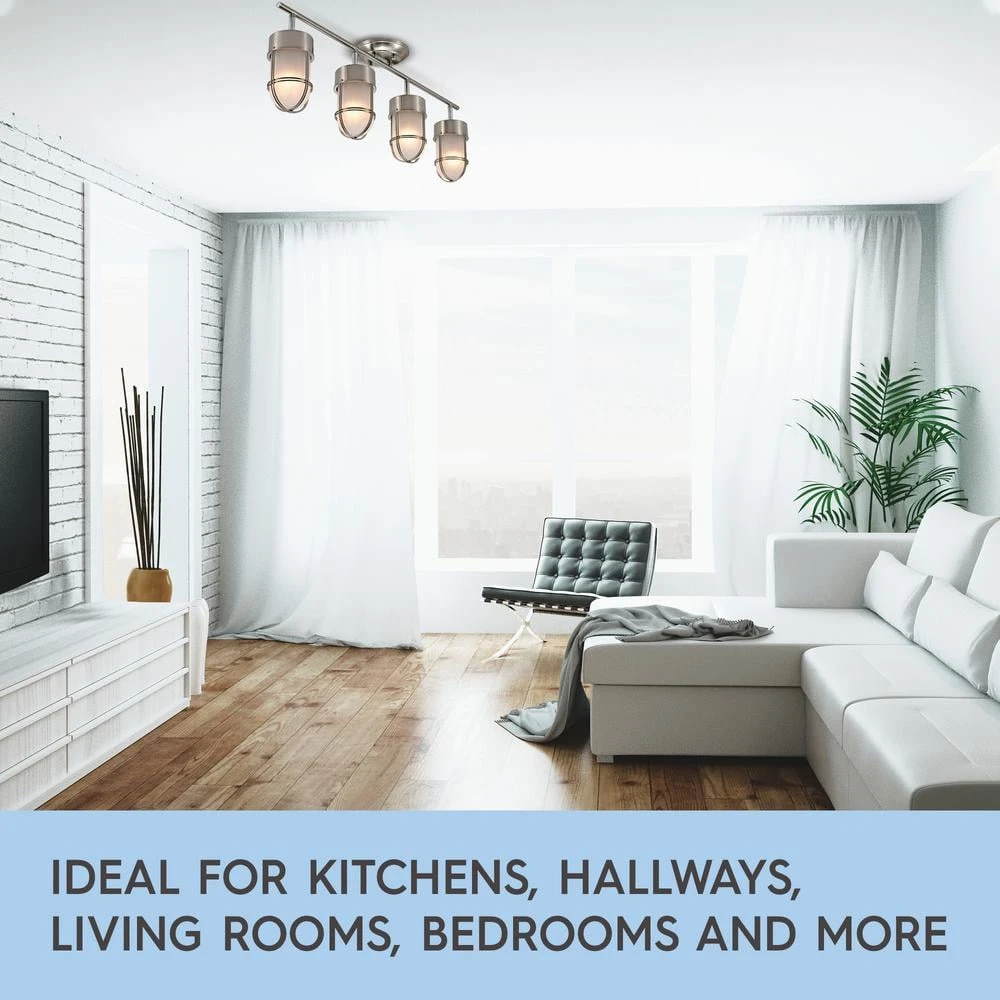 Miles 2.3 Ft. 4-Light Brushed Nickel And Chrome Detail Track Lighting Kit 7 Miles 2.3 Ft. 4-Light Brushed Nickel And Chrome Detail Track Lighting Kit - Image 5