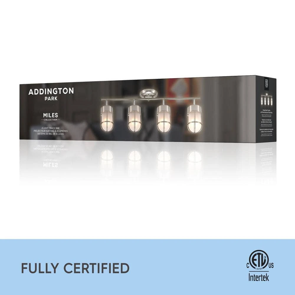 Miles 2.3 Ft. 4-Light Brushed Nickel And Chrome Detail Track Lighting Kit 8 Miles 2.3 Ft. 4-Light Brushed Nickel And Chrome Detail Track Lighting Kit - Image 6