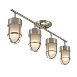 Miles 2.3 Ft. 4-Light Brushed Nickel And Chrome Detail Track Lighting Kit