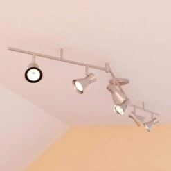 Alto 6.84 Ft. 6-Light Swing Arm Brushed Nickel LED Flexible Track Lighting Kit With Step Head