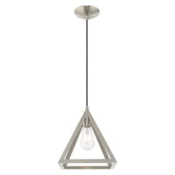 Carlton 1-Light Brushed Nickel Island Mini Pendant -Lamp Parts brushed nickel aviance lighting pendant lights hd62146 1f 1000