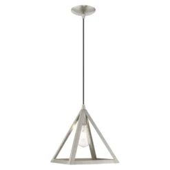 Carlton 1-Light Brushed Nickel Island Mini Pendant -Lamp Parts brushed nickel aviance lighting pendant lights hd62146 4f 1000