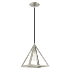 Carlton 1-Light Brushed Nickel Island Mini Pendant -Lamp Parts brushed nickel aviance lighting pendant lights hd62146 c3 1000