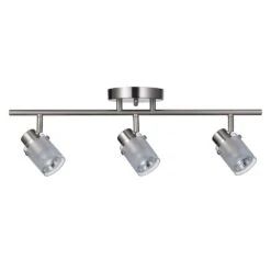 22.5 In. 3-Light Brushed Nickel Track Light Fixture With Frosted Glass Shades -Lamp Parts brushed nickel bel air lighting track lighting kits w 953 bn c3 1000