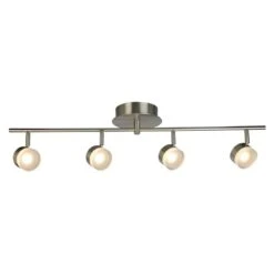 EGLO Newport Hill 2.6 Ft. 4-Light Brushed Nickel Integrated LED Fixed Track Lighting Kit
