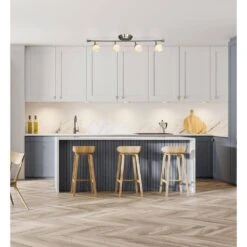 EGLO Mill Street 2.75 Ft. 4-Light Brushed Nickel Integrated LED Fixed Track Lighting Kit -Lamp Parts brushed nickel eglo track lighting kits 204006a 4f 1000