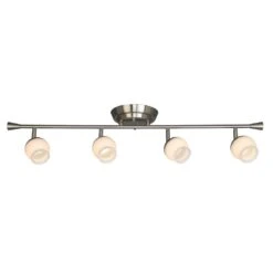 EGLO Mill Street 2.75 Ft. 4-Light Brushed Nickel Integrated LED Fixed Track Lighting Kit
