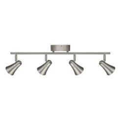 Armstrong 2 Ft. Brushed Nickel Integrated LED Hardwired Track Lighting Kit With 4 Fixed Track Heads -Lamp Parts brushed nickel envirolite track lighting kits evt41052d3 35 1d 1000