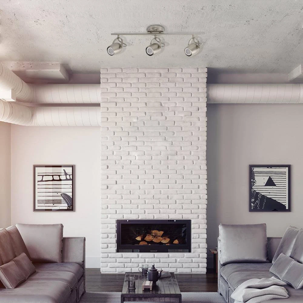 Globe Electric Samara Collection 3-Light Brushed Nickel Track Lighting With Dimmable 50-Watt LED GU10 Bulb Included 7 Globe Electric Samara Collection 3-Light Brushed Nickel Track Lighting With Dimmable 50-Watt LED GU10 Bulb Included - Image 5