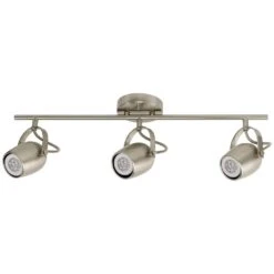 Globe Electric Samara Collection 3-Light Brushed Nickel Track Lighting With Dimmable 50-Watt LED GU10 Bulb Included