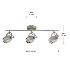 Globe Electric Samara Collection 3-Light Brushed Nickel Track Lighting With Dimmable 50-Watt LED GU10 Bulb Included 14 Globe Electric Samara Collection 3-Light Brushed Nickel Track Lighting With Dimmable 50-Watt LED GU10 Bulb Included -Lamp Parts brushed nickel globe electric track lighting kits 58959 fa 1000
