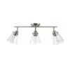 Globe Electric Jackson 2 Ft. 3-Light Brushed Nickel Fixed Track Lighting Kit With Clear Glass Shades -Lamp Parts brushed nickel globe electric track lighting kits 59628 64 1000