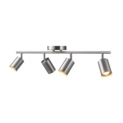Globe Electric 2.5 Ft. 4-Light Brushed Nickel Fixed Track Lighting Kit -Lamp Parts brushed nickel globe electric track lighting kits 91002801 44 1000