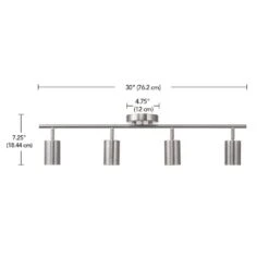 Globe Electric 2.5 Ft. 4-Light Brushed Nickel Fixed Track Lighting Kit -Lamp Parts brushed nickel globe electric track lighting kits 91002801 4f 1000