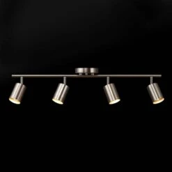Globe Electric 2.5 Ft. 4-Light Brushed Nickel Fixed Track Lighting Kit -Lamp Parts brushed nickel globe electric track lighting kits 91002801 a0 1000