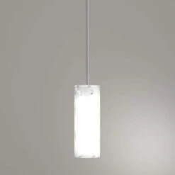 1-Light Brushed Nickel Mini Pendant With Wave Pattern Etched White Glass -Lamp Parts brushed nickel hampton bay pendant lights 09403 4 40 1000