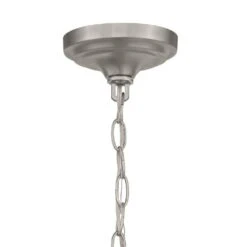 Belvedere Park 1-Light Brushed Nickel Pendant Hanging Light With Frosted Opal Glass Shade, Farmhouse Kitchen Lighting -Lamp Parts brushed nickel hampton bay pendant lights kfn8901ax 02 bn 1d 1000