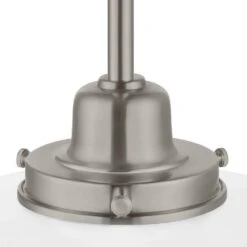 Belvedere Park 1-Light Brushed Nickel Pendant Hanging Light With Frosted Opal Glass Shade, Farmhouse Kitchen Lighting -Lamp Parts brushed nickel hampton bay pendant lights kfn8901ax 02 bn a0 1000