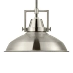 Wilhelm 12 In. 1-Light Brushed Nickel Industrial Farmhouse Pendant Light Fixture With Metal Shade 13 Wilhelm 12 In. 1-Light Brushed Nickel Industrial Farmhouse Pendant Light Fixture With Metal Shade -Lamp Parts brushed nickel hampton bay pendant lights l4927 12 bn 40 1000