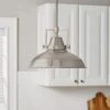 Wilhelm 12 In. 1-Light Brushed Nickel Industrial Farmhouse Pendant Light Fixture With Metal Shade -Lamp Parts brushed nickel hampton bay pendant lights l4927 12 bn 64 1000