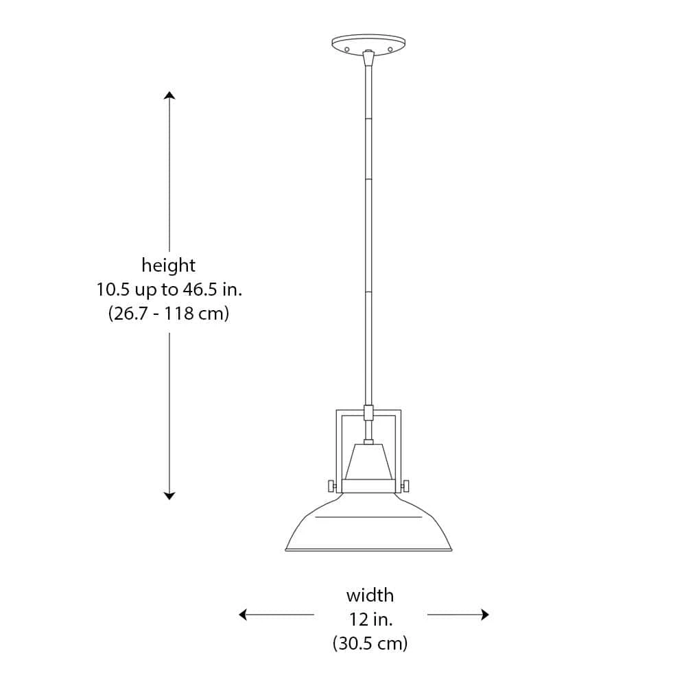 Wilhelm 12 In. 1-Light Brushed Nickel Industrial Farmhouse Pendant Light Fixture With Metal Shade 7 Wilhelm 12 In. 1-Light Brushed Nickel Industrial Farmhouse Pendant Light Fixture With Metal Shade - Image 5