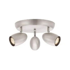 3-Light Brushed Nickel LED Dimmable Spot Light With Directional Head