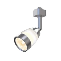 Frosted Middle Glass 1-Light Brushed Nickel Linear Track Lighting Head