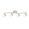 4-Light Brushed Nickel Dimmable LED Fixed Track Lighting Kit With Wave Bar Frosted Glass