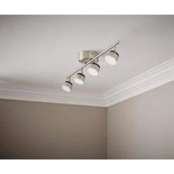 Burgate 2 Ft. 4-Light Brushed Nickel Integrated LED Fixed Track Lighting Kit