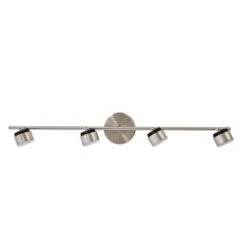 Burgate 2 Ft. 4-Light Brushed Nickel Integrated LED Fixed Track Lighting Kit -Lamp Parts brushed nickel hampton bay track lighting kits 205076a 66 1000