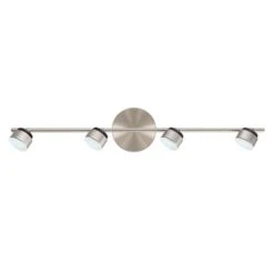 Burgate 2 Ft. 4-Light Brushed Nickel Integrated LED Fixed Track Lighting Kit -Lamp Parts brushed nickel hampton bay track lighting kits 205076a 77 1000