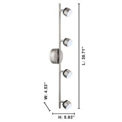 Burgate 2 Ft. 4-Light Brushed Nickel Integrated LED Fixed Track Lighting Kit -Lamp Parts brushed nickel hampton bay track lighting kits 205076a c3 1000