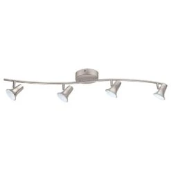 Kenmont 4 Ft. 4-Light Brushed Nickel Integrated LED Wave Fixed Track Lighting Kit -Lamp Parts brushed nickel hampton bay track lighting kits 205078a 77 1000